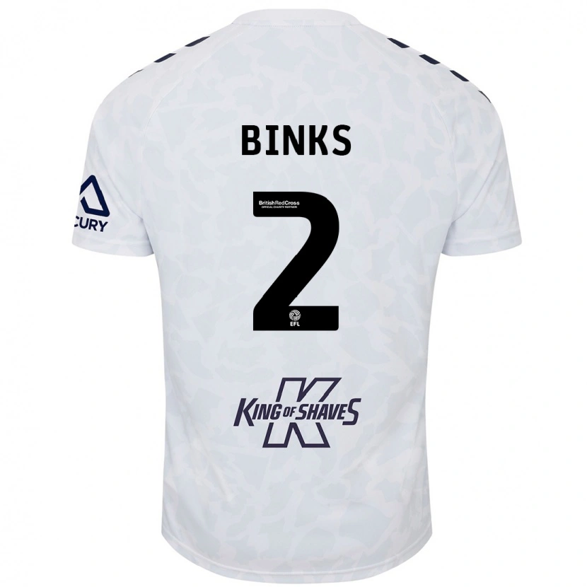 Danxen Män Luis Binks #2 Vit Bortatröja Matchtröjor 2024/25 Tröjor T-Tröja