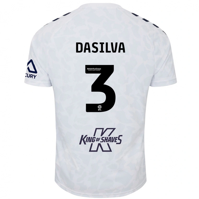Danxen Män Jay Dasilva #3 Vit Bortatröja Matchtröjor 2024/25 Tröjor T-Tröja