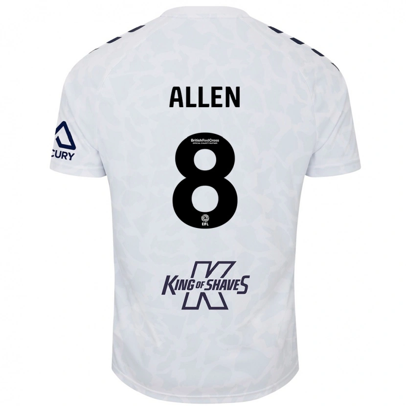 Danxen Män Jamie Allen #8 Vit Bortatröja Matchtröjor 2024/25 Tröjor T-Tröja