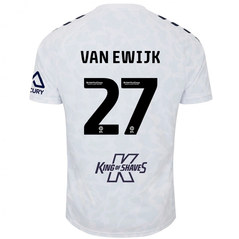 Danxen Män Milan Van Ewijk #27 Vit Bortatröja Matchtröjor 2024/25 Tröjor T-Tröja