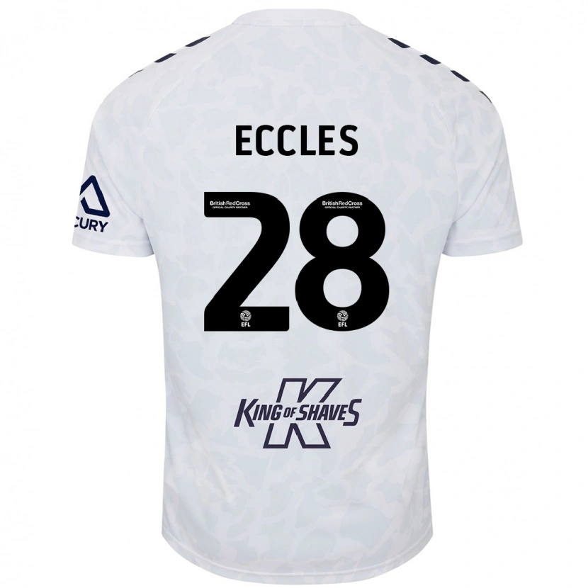 Danxen Män Josh Eccles #28 Vit Bortatröja Matchtröjor 2024/25 Tröjor T-Tröja