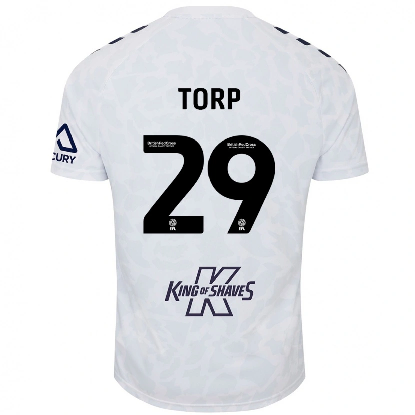 Danxen Män Victor Torp #29 Vit Bortatröja Matchtröjor 2024/25 Tröjor T-Tröja