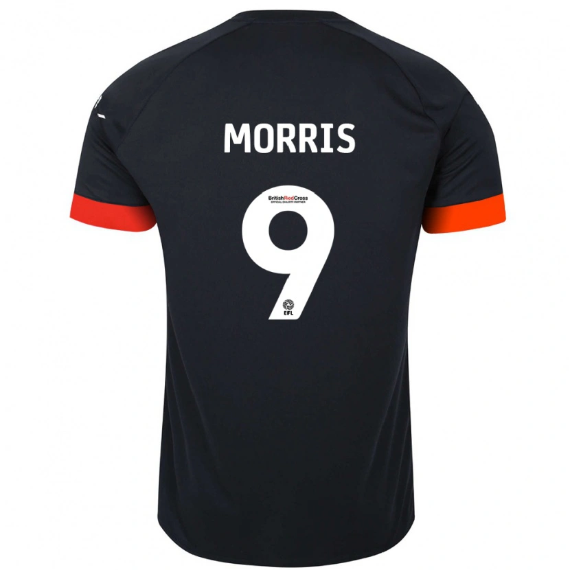 Danxen Män Carlton Morris #9 Svart Orange Bortatröja Matchtröjor 2024/25 Tröjor T-Tröja