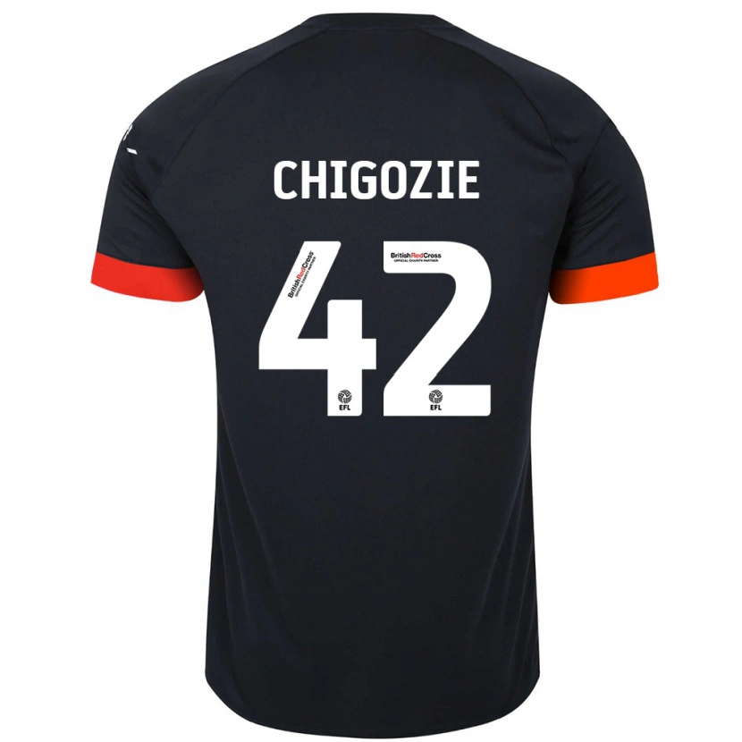 Danxen Män Christian Chigozie #42 Svart Orange Bortatröja Matchtröjor 2024/25 Tröjor T-Tröja