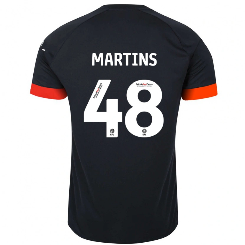 Danxen Män Dominic Dos Santos Martins #48 Svart Orange Bortatröja Matchtröjor 2024/25 Tröjor T-Tröja