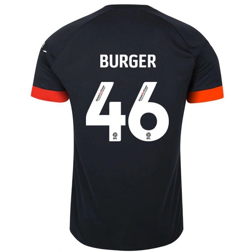 Danxen Män Jake Burger #46 Svart Orange Bortatröja Matchtröjor 2024/25 Tröjor T-Tröja
