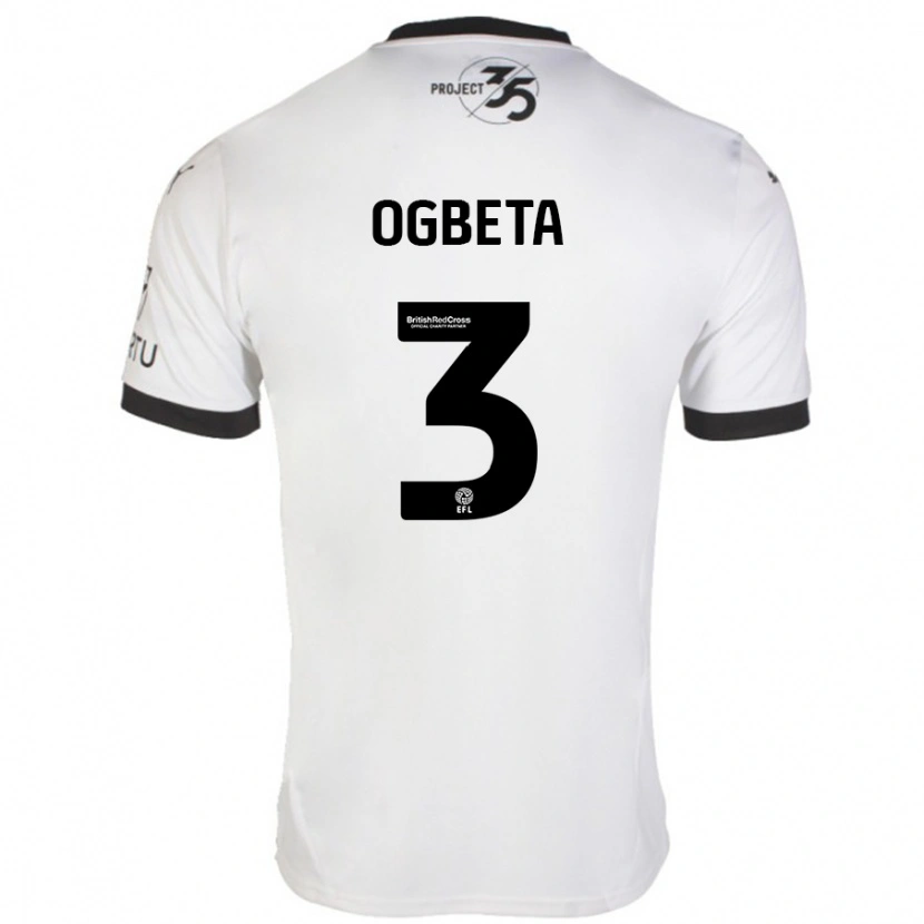 Danxen Män Nathanael Ogbeta #3 Vit Svart Bortatröja Matchtröjor 2024/25 Tröjor T-Tröja
