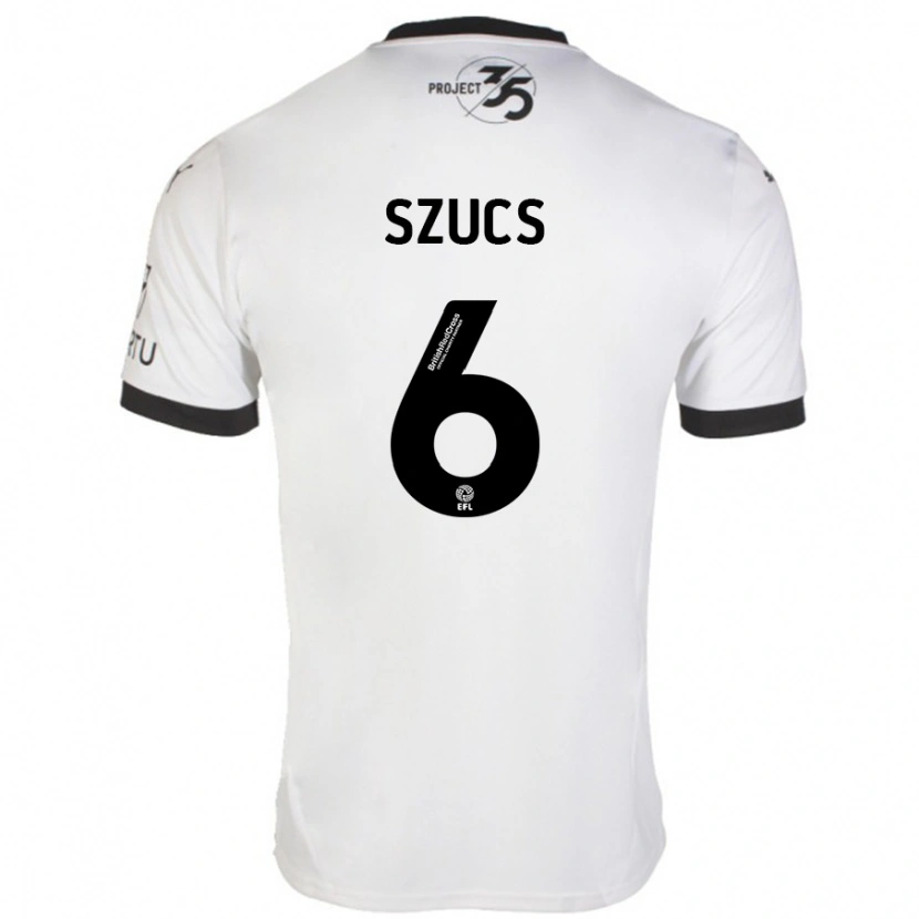 Danxen Män Kornél Szűcs #6 Vit Svart Bortatröja Matchtröjor 2024/25 Tröjor T-Tröja