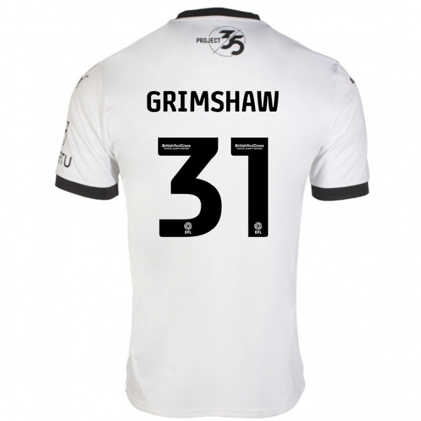 Danxen Män Daniel Grimshaw #31 Vit Svart Bortatröja Matchtröjor 2024/25 Tröjor T-Tröja