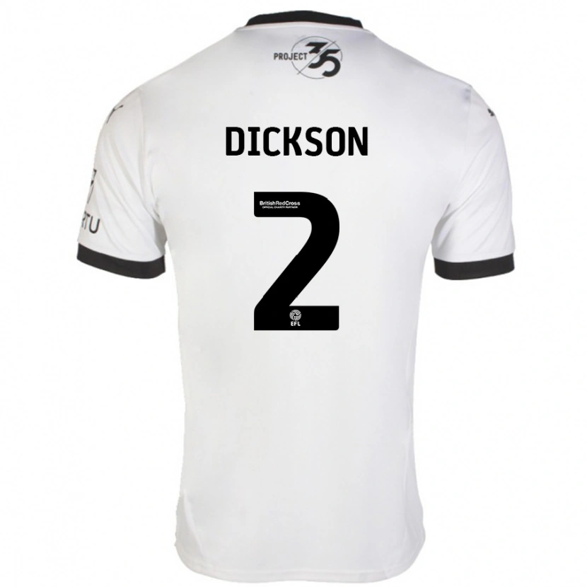 Danxen Män Katie Dickson #2 Vit Svart Bortatröja Matchtröjor 2024/25 Tröjor T-Tröja