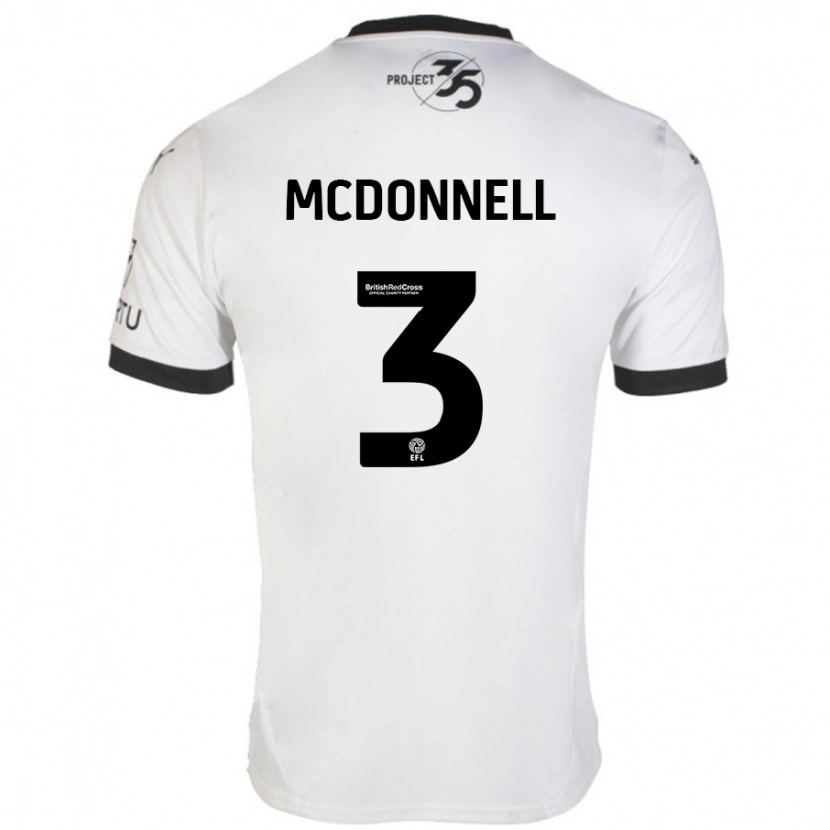 Danxen Män Rosie Mcdonnell #3 Vit Svart Bortatröja Matchtröjor 2024/25 Tröjor T-Tröja