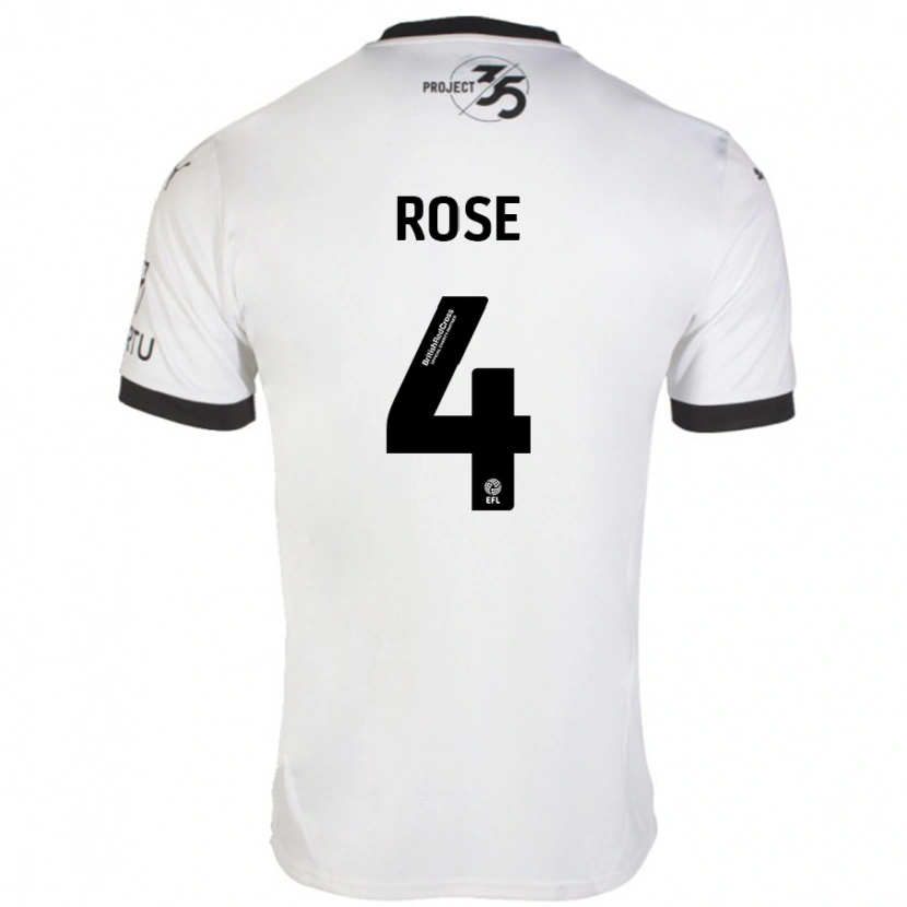 Danxen Män Jemma Rose #4 Vit Svart Bortatröja Matchtröjor 2024/25 Tröjor T-Tröja