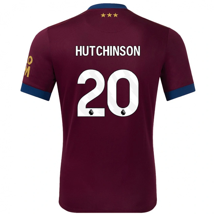 Danxen Män Omari Hutchinson #20 Brun Bortatröja Matchtröjor 2024/25 Tröjor T-Tröja