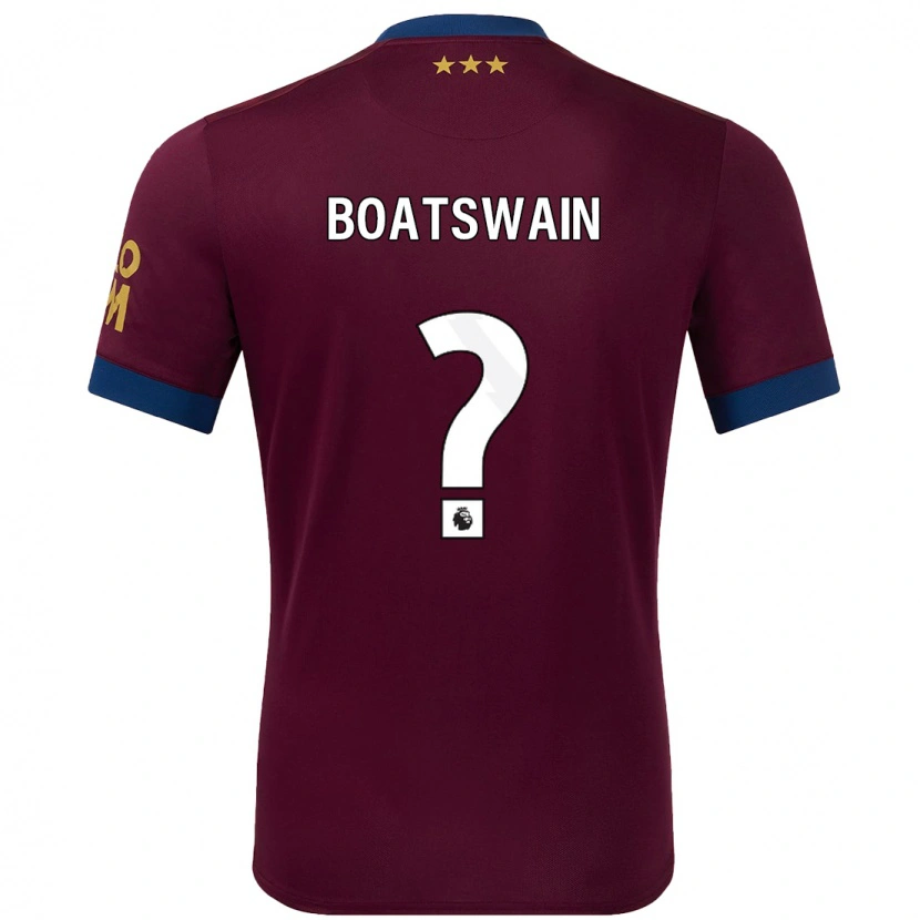 Danxen Män Ashley Boatswain #0 Brun Bortatröja Matchtröjor 2024/25 Tröjor T-Tröja