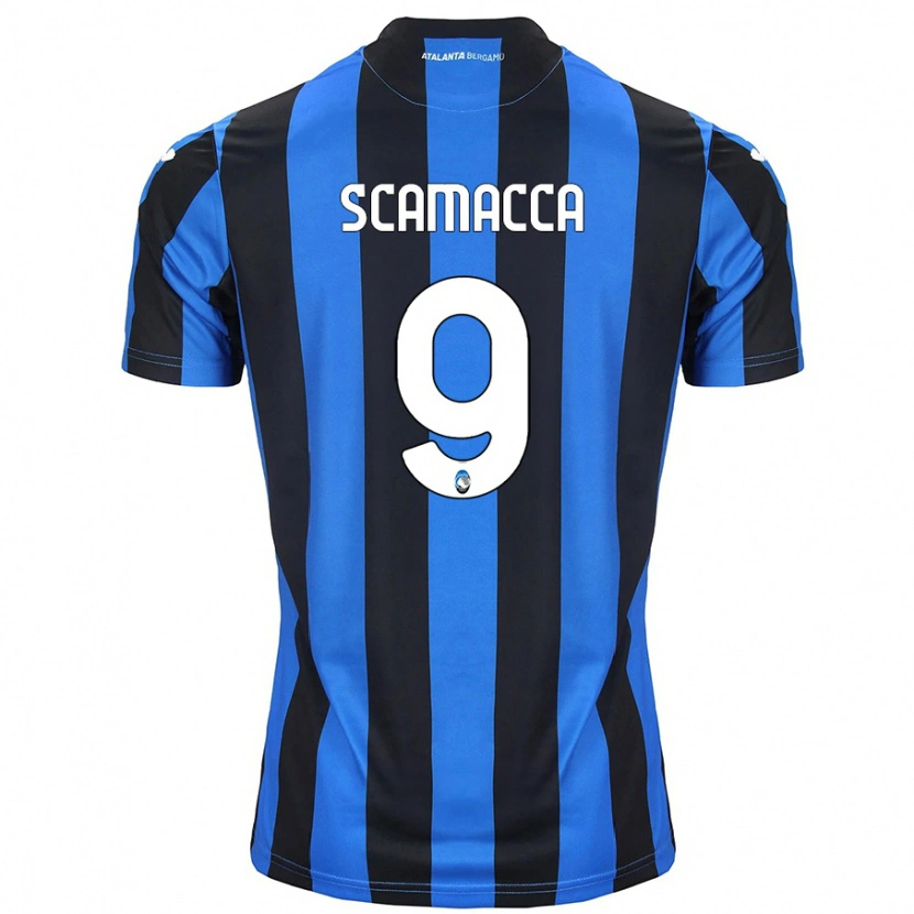 Danxen Kvinnor Gianluca Scamacca #9 Blå Svart Hemmatröja Matchtröjor 2024/25 Tröjor T-Tröja