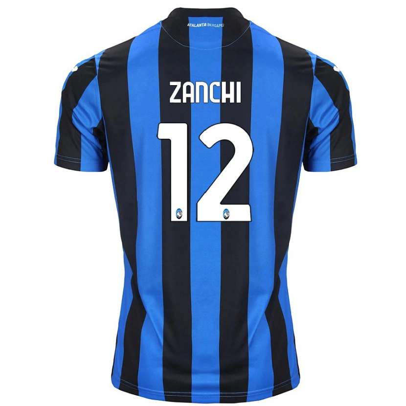 Danxen Kvinnor Edoardo Zanchi #12 Blå Svart Hemmatröja Matchtröjor 2024/25 Tröjor T-Tröja