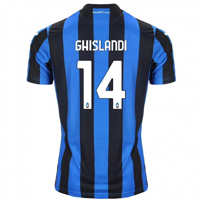 Danxen Kvinnor Davide Ghislandi #14 Blå Svart Hemmatröja Matchtröjor 2024/25 Tröjor T-Tröja