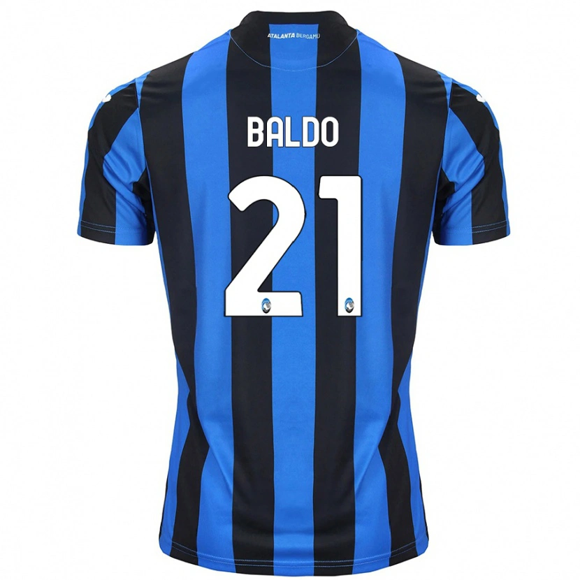 Danxen Kvinnor Nicolò Baldo #21 Blå Svart Hemmatröja Matchtröjor 2024/25 Tröjor T-Tröja