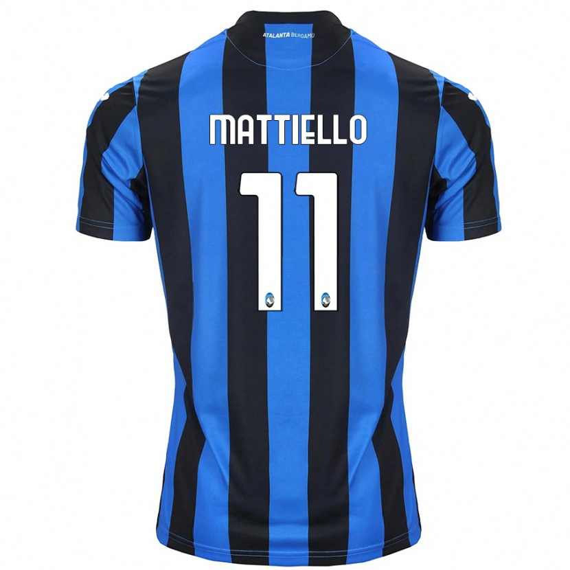 Danxen Kvinnor Federico Mattiello #11 Blå Svart Hemmatröja Matchtröjor 2024/25 Tröjor T-Tröja