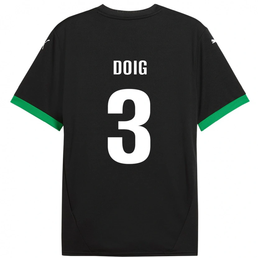 Danxen Kvinnor Josh Doig #3 Svart Mörkgrön Hemmatröja Matchtröjor 2024/25 Tröjor T-Tröja