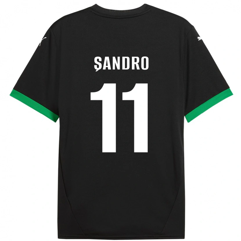 Danxen Kvinnor Denis Șandro #11 Svart Mörkgrön Hemmatröja Matchtröjor 2024/25 Tröjor T-Tröja