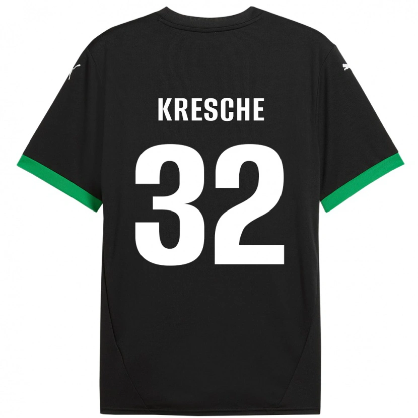 Danxen Kvinnor Isabella Kresche #32 Svart Mörkgrön Hemmatröja Matchtröjor 2024/25 Tröjor T-Tröja