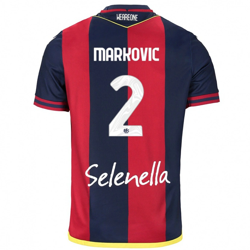 Danxen Kvinnor Petar Markovic #2 Röd Kungsblå Hemmatröja Matchtröjor 2024/25 Tröjor T-Tröja