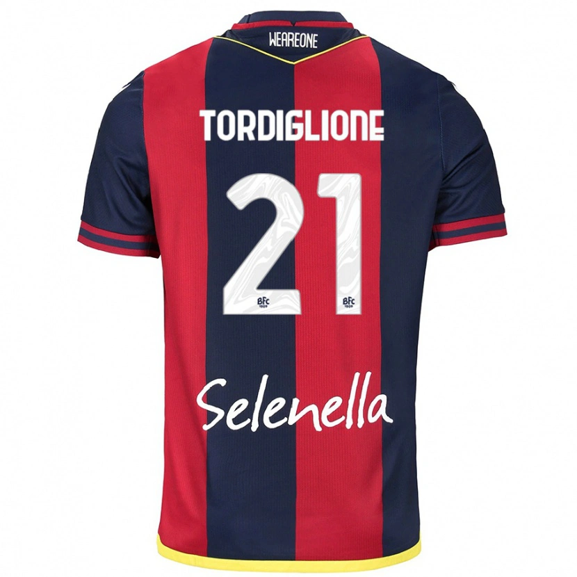 Danxen Kvinnor Nicolò Tordiglione #21 Röd Kungsblå Hemmatröja Matchtröjor 2024/25 Tröjor T-Tröja