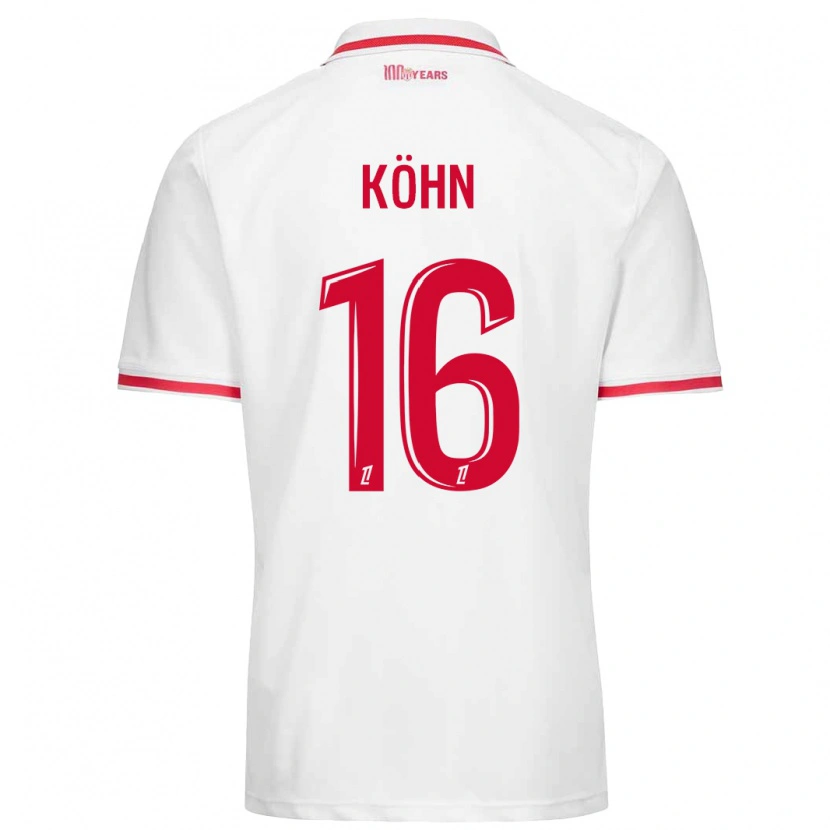 Danxen Kvinnor Philipp Köhn #16 Vit Röd Hemmatröja Matchtröjor 2024/25 Tröjor T-Tröja