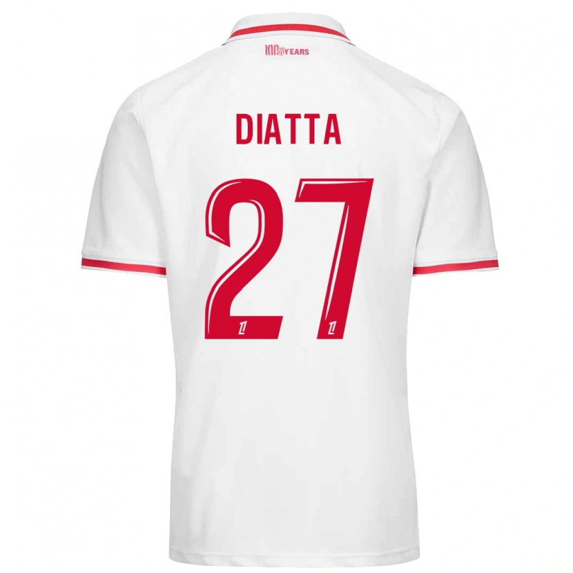 Danxen Kvinnor Krépin Diatta #27 Vit Röd Hemmatröja Matchtröjor 2024/25 Tröjor T-Tröja