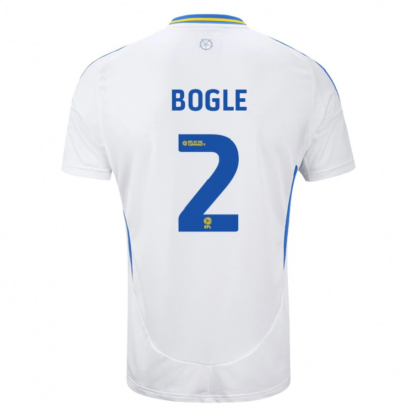 Danxen Kvinnor Jayden Bogle #2 Vit Blå Hemmatröja Matchtröjor 2024/25 Tröjor T-Tröja