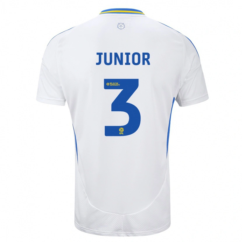 Danxen Kvinnor Junior Firpo #3 Vit Blå Hemmatröja Matchtröjor 2024/25 Tröjor T-Tröja