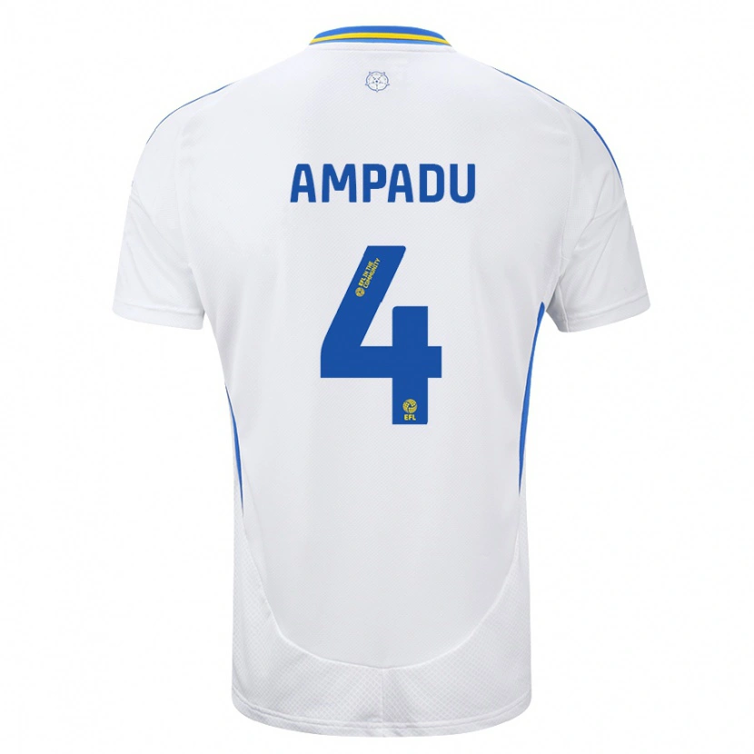 Danxen Kvinnor Ethan Ampadu #4 Vit Blå Hemmatröja Matchtröjor 2024/25 Tröjor T-Tröja