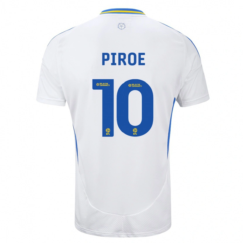 Danxen Kvinnor Joël Piroe #10 Vit Blå Hemmatröja Matchtröjor 2024/25 Tröjor T-Tröja