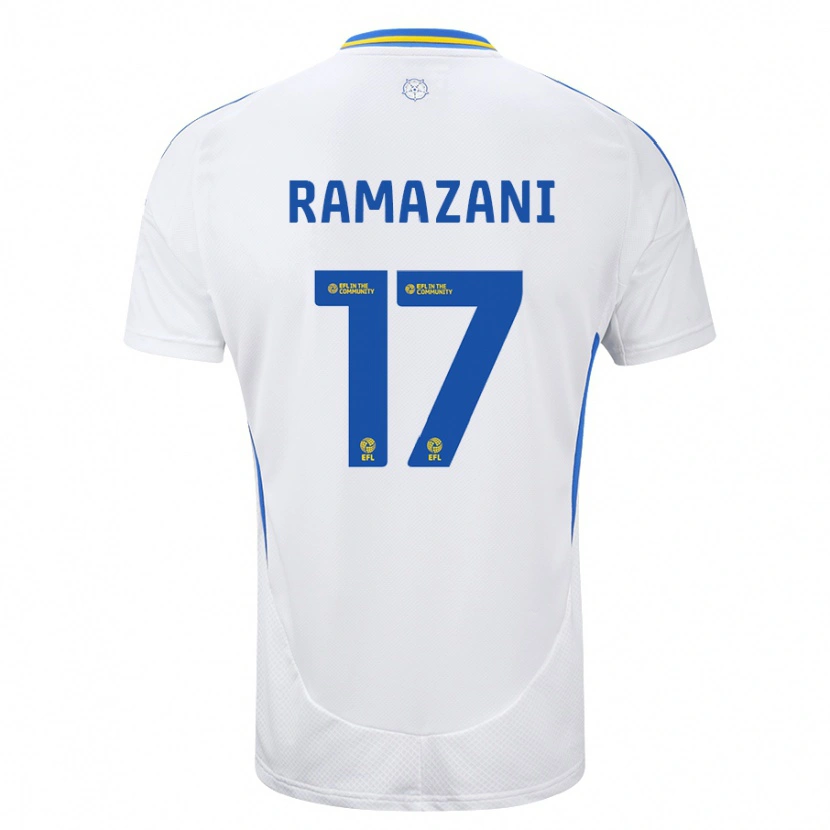 Danxen Kvinnor Largie Ramazani #17 Vit Blå Hemmatröja Matchtröjor 2024/25 Tröjor T-Tröja