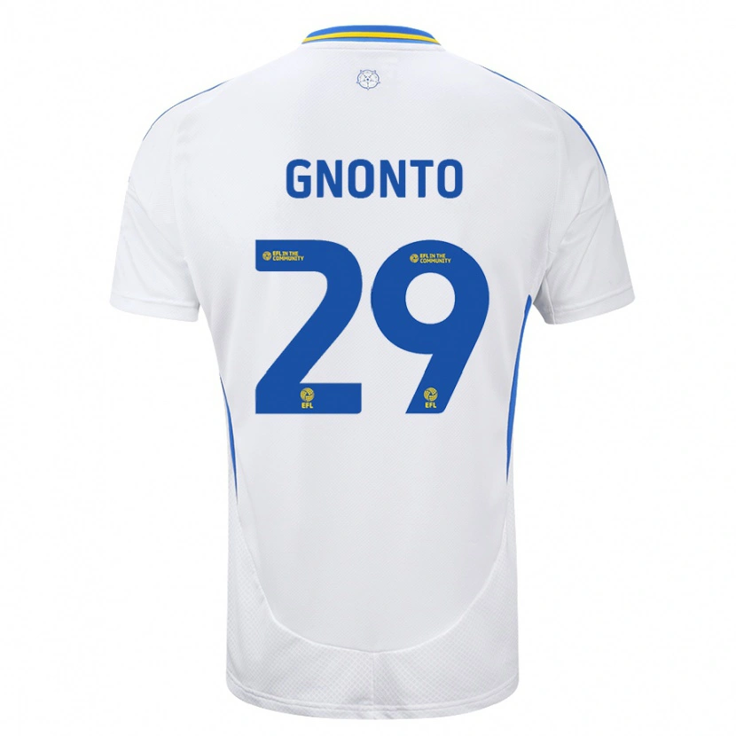 Danxen Kvinnor Wilfried Gnonto #29 Vit Blå Hemmatröja Matchtröjor 2024/25 Tröjor T-Tröja