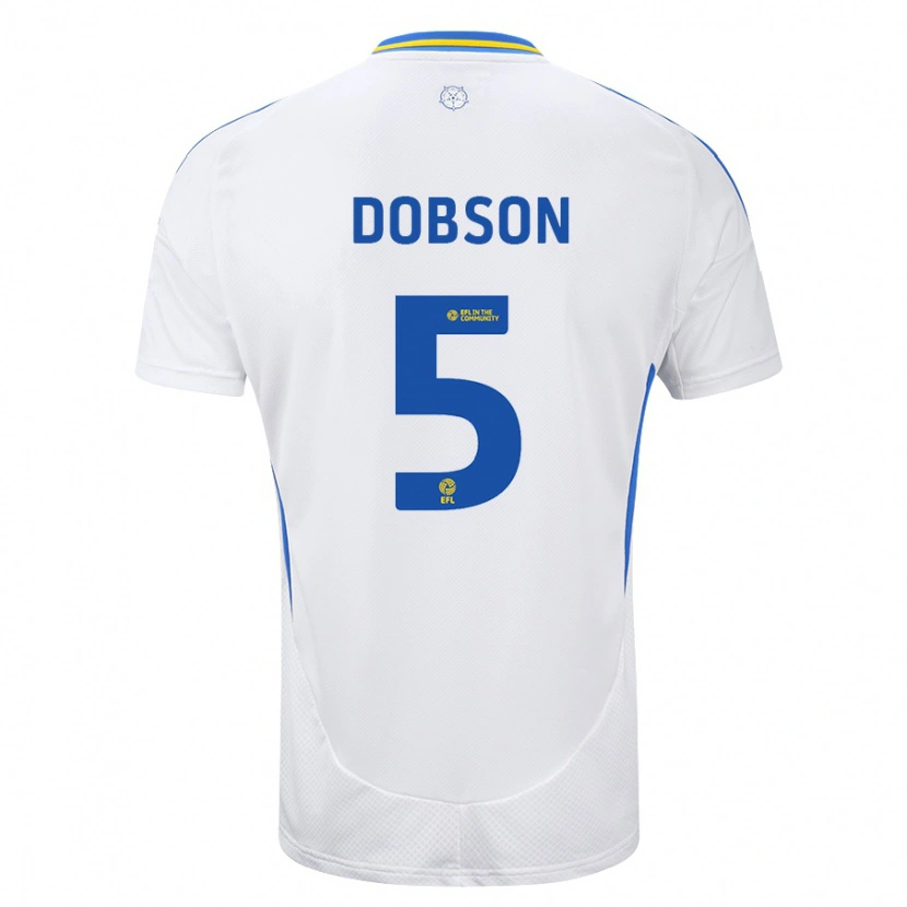 Danxen Kvinnor Ellie Dobson #5 Vit Blå Hemmatröja Matchtröjor 2024/25 Tröjor T-Tröja