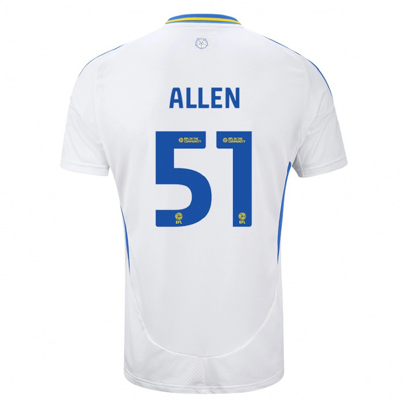 Danxen Kvinnor Charlie Allen #51 Vit Blå Hemmatröja Matchtröjor 2024/25 Tröjor T-Tröja