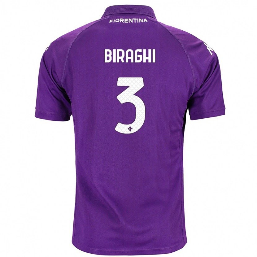 Danxen Kvinnor Cristiano Biraghi #3 Purpur Hemmatröja Matchtröjor 2024/25 Tröjor T-Tröja