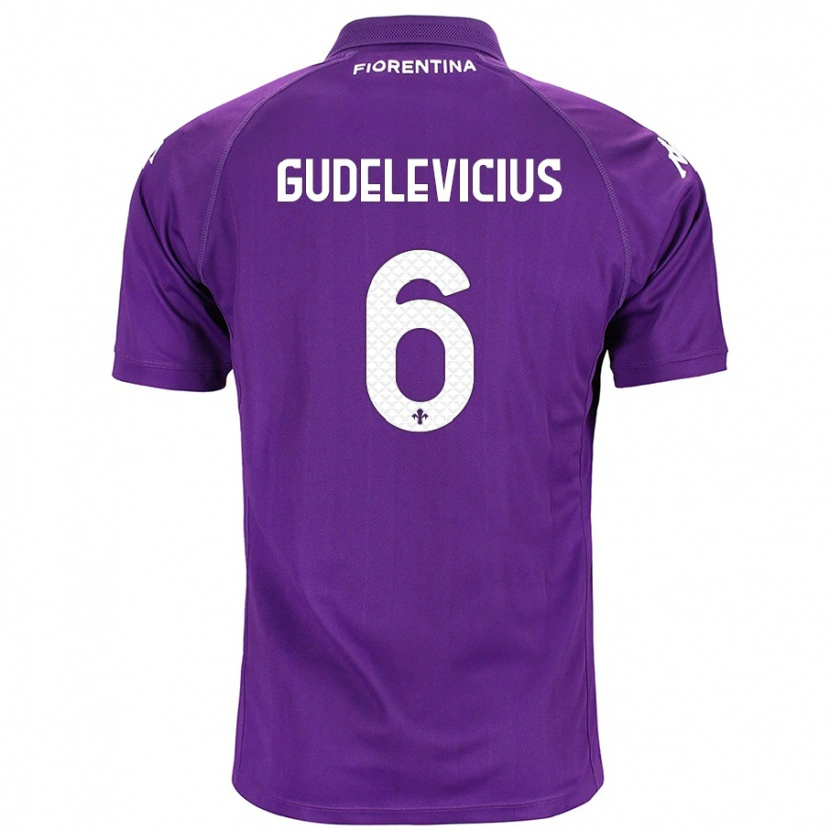 Danxen Kvinnor Ernestas Gudelevicius #6 Purpur Hemmatröja Matchtröjor 2024/25 Tröjor T-Tröja