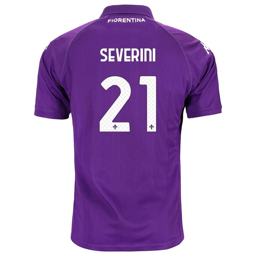 Danxen Kvinnor Emma Severini #21 Purpur Hemmatröja Matchtröjor 2024/25 Tröjor T-Tröja