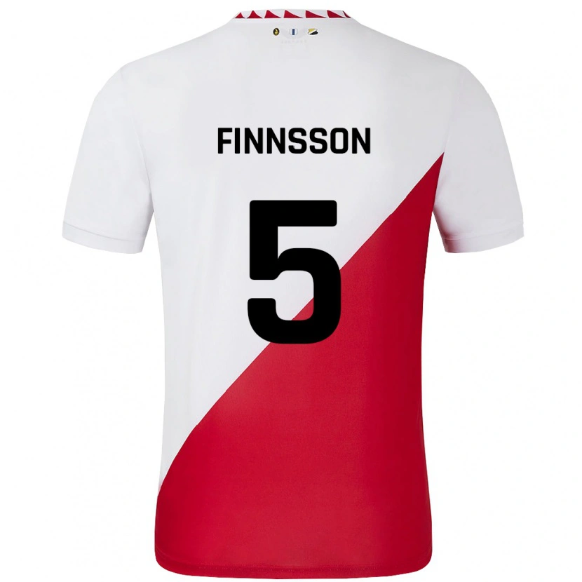 Danxen Kvinnor Kolbeinn Finnsson #5 Vit Röd Hemmatröja Matchtröjor 2024/25 Tröjor T-Tröja