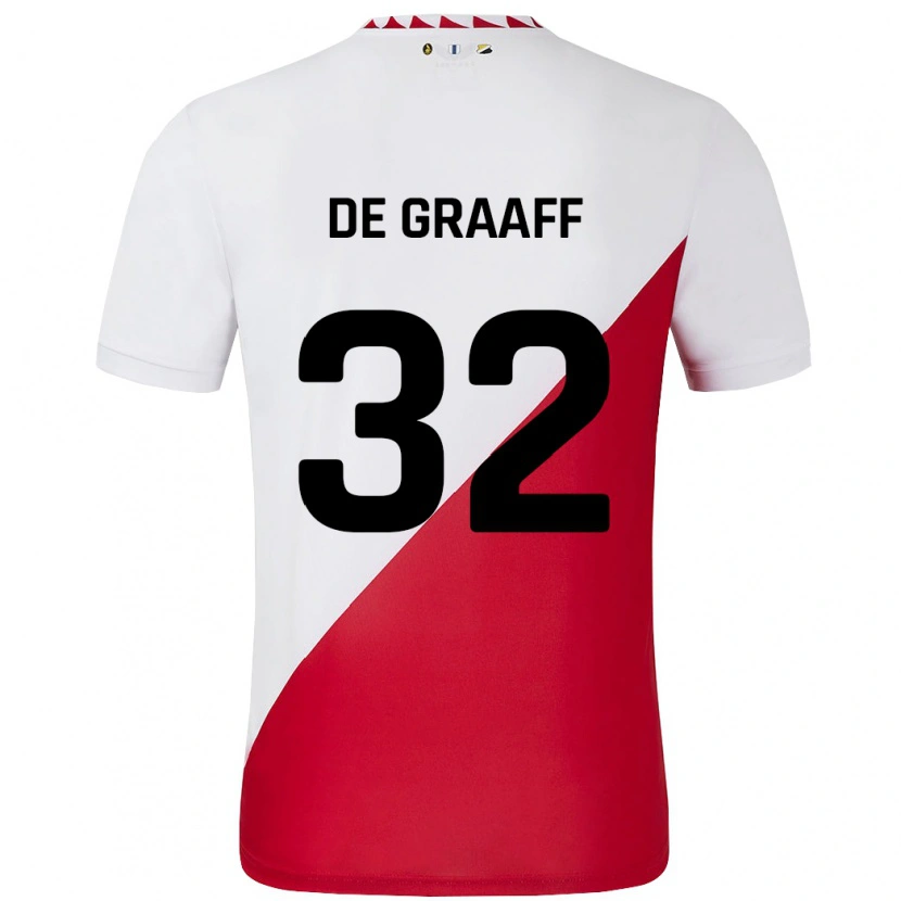 Danxen Kvinnor Tom De Graaff #32 Vit Röd Hemmatröja Matchtröjor 2024/25 Tröjor T-Tröja