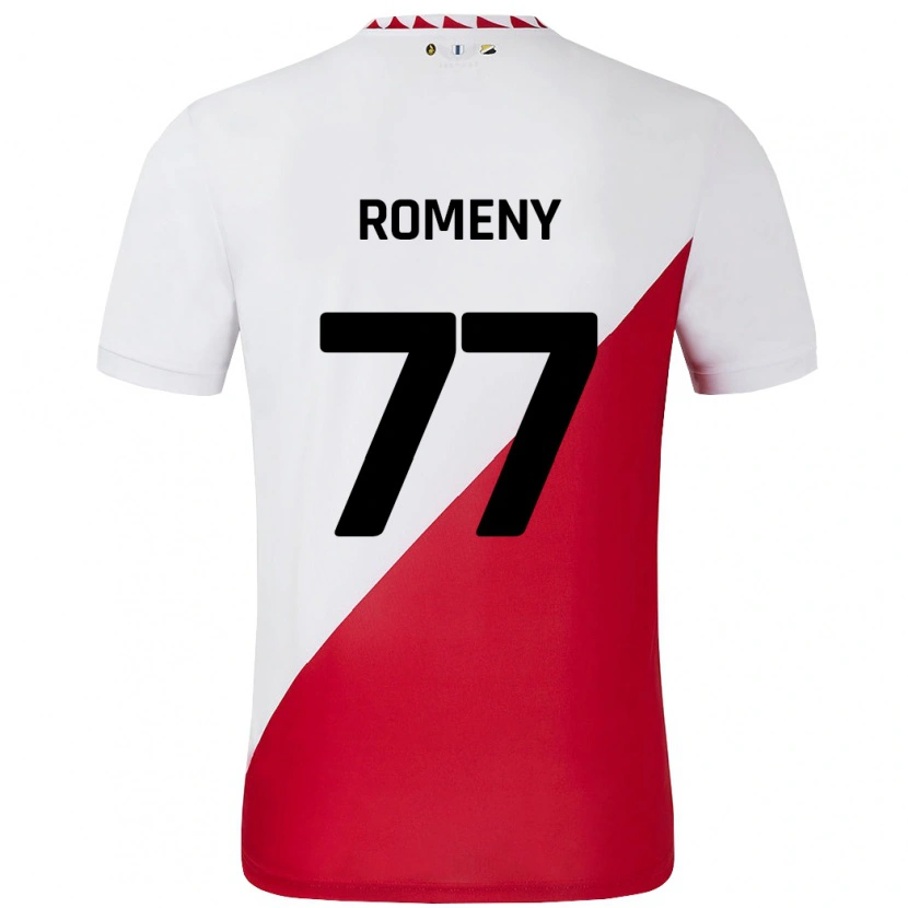 Danxen Kvinnor Ole Romeny #77 Vit Röd Hemmatröja Matchtröjor 2024/25 Tröjor T-Tröja