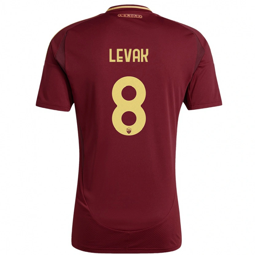 Danxen Kvinnor Sergej Levak #8 Rött Brunt Guld Hemmatröja Matchtröjor 2024/25 Tröjor T-Tröja
