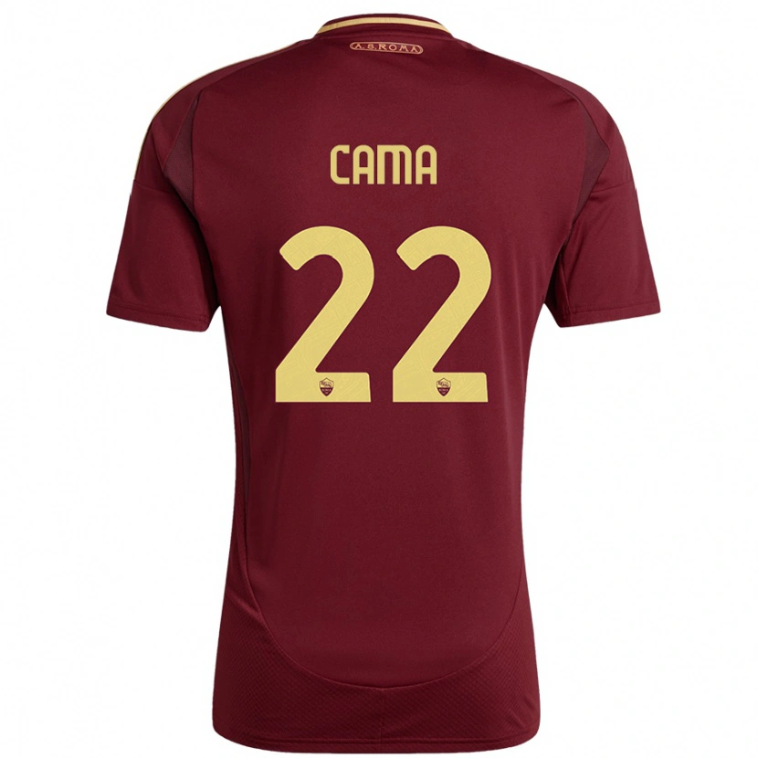 Danxen Kvinnor Cristian Cama #22 Rött Brunt Guld Hemmatröja Matchtröjor 2024/25 Tröjor T-Tröja