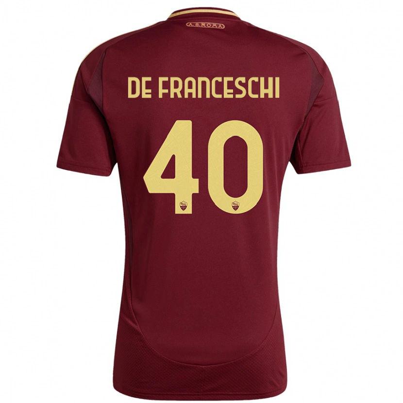 Danxen Kvinnor Leonardo De Franceschi #40 Rött Brunt Guld Hemmatröja Matchtröjor 2024/25 Tröjor T-Tröja