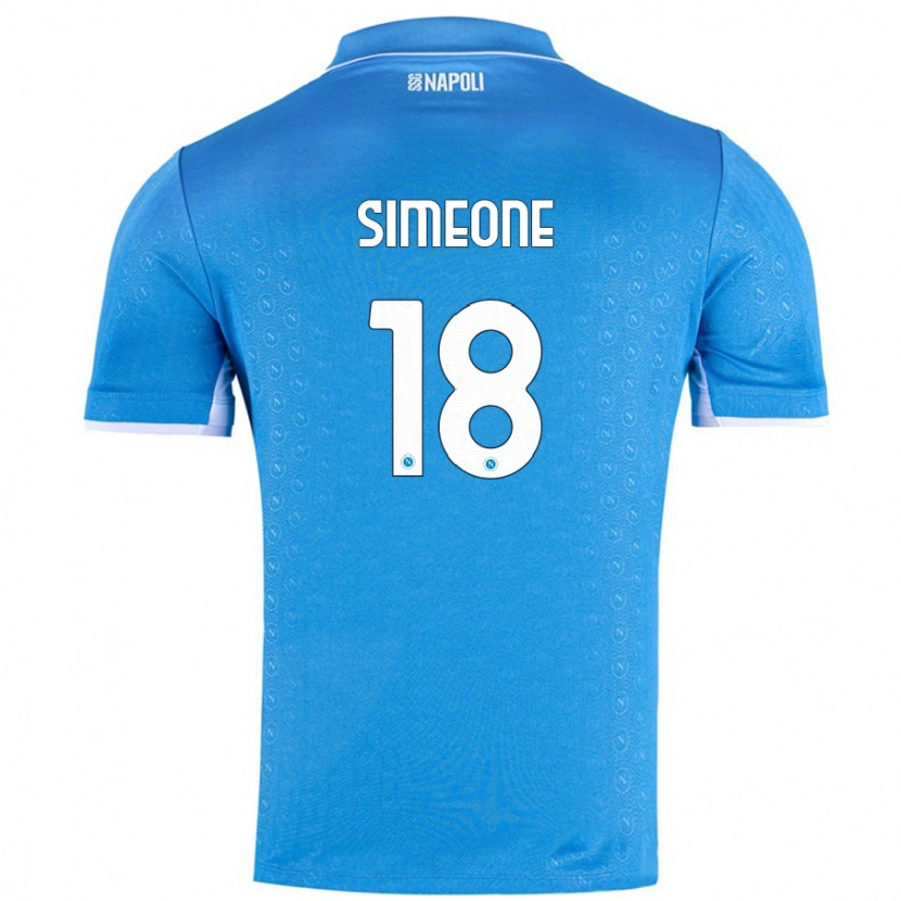 Danxen Kvinnor Giovanni Simeone #18 Himmelsblå Hemmatröja Matchtröjor 2024/25 Tröjor T-Tröja