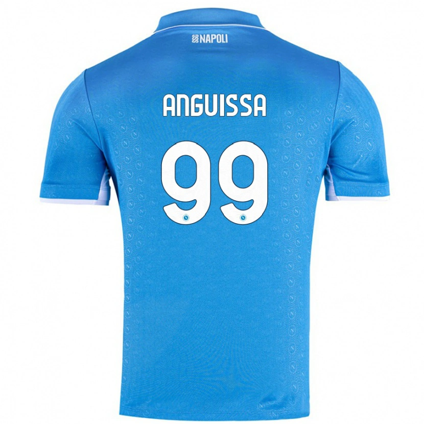 Danxen Kvinnor Frank Anguissa #99 Himmelsblå Hemmatröja Matchtröjor 2024/25 Tröjor T-Tröja