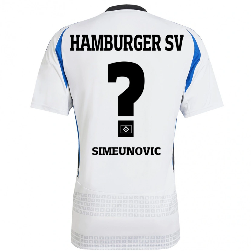 Danxen Kvinnor Denis Simeunovic #0 Vit Blå Hemmatröja Matchtröjor 2024/25 Tröjor T-Tröja